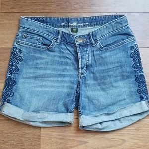 Eddie Bauer Embroidered Button Fly Denim Shorts 2